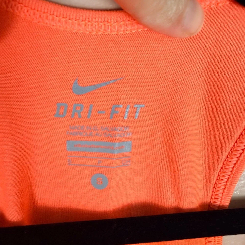 Nike Dri-FIT Racerback Tank Top Neon Orange Zebra Just Do It Womens Small